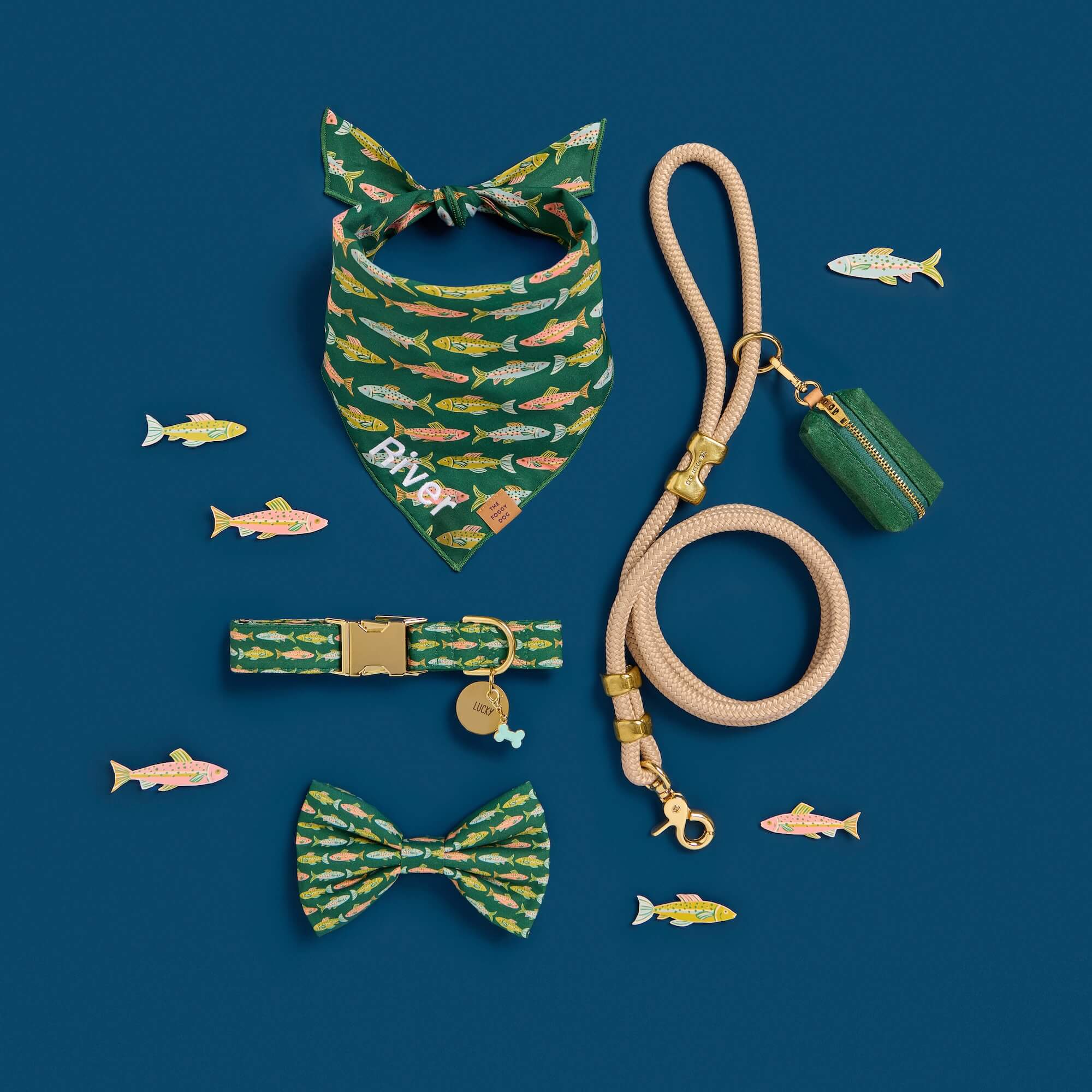 Gone Fishing Bow Tie Collar