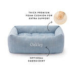 Chambray Blue Bolster Dog Bed
