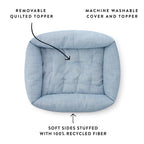 Chambray Blue Bolster Dog Bed