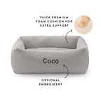 Charcoal Stripe Bolster Dog Bed