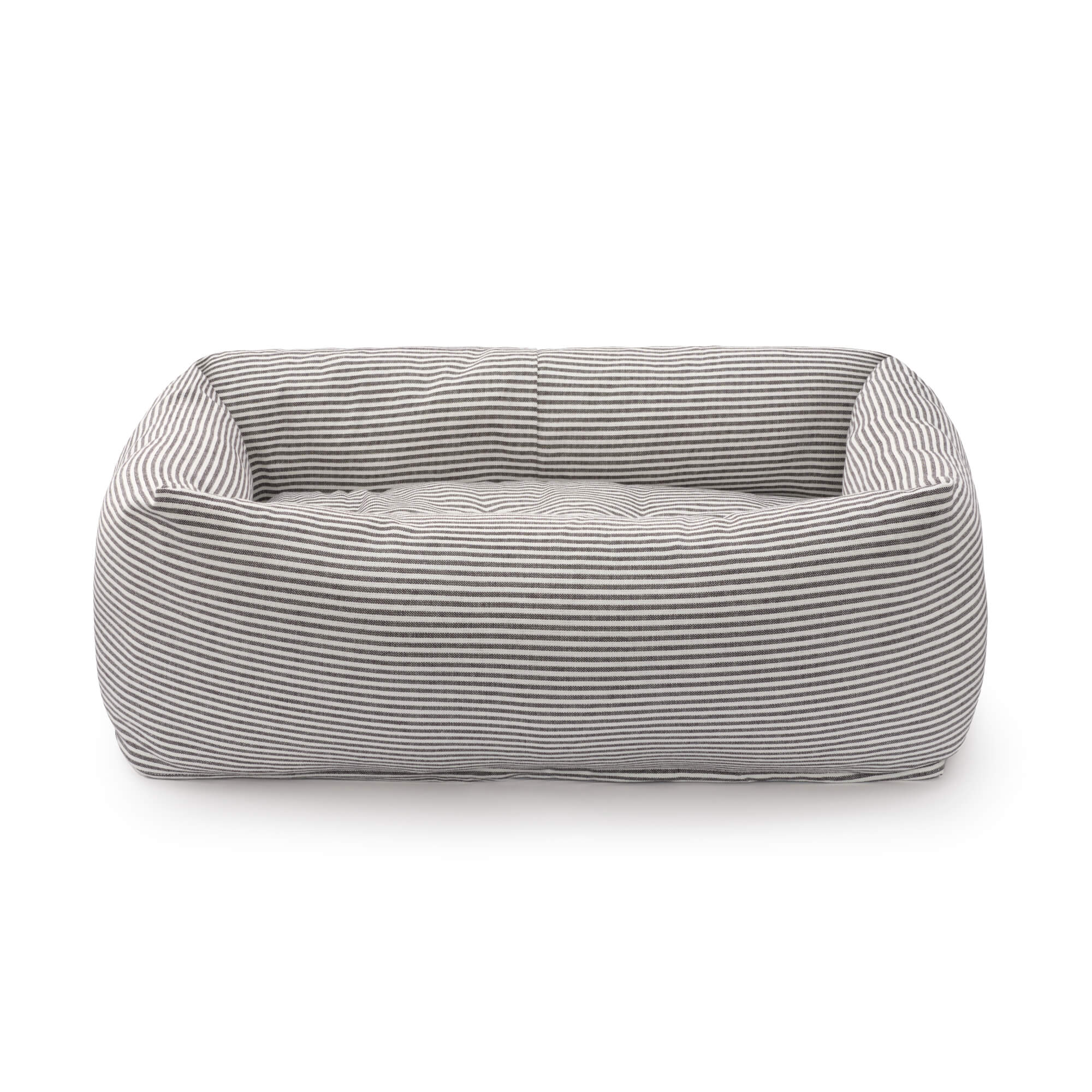 Charcoal Stripe Bolster Dog Bed