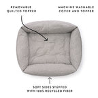 Charcoal Stripe Bolster Dog Bed