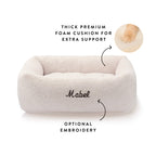 Ivory Recycled Sherpa Bolster Dog Bed
