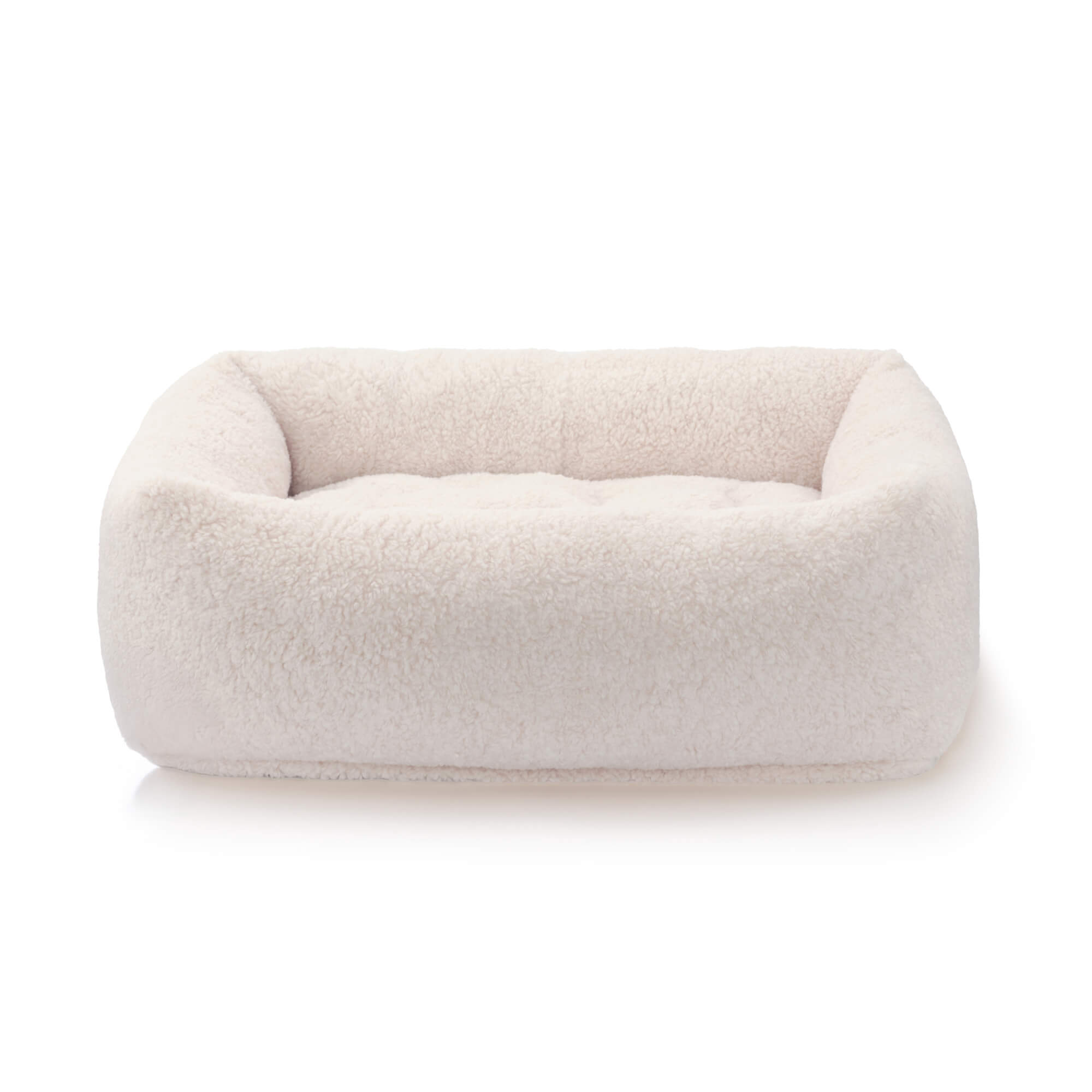 Ivory Recycled Sherpa Bolster Dog Bed