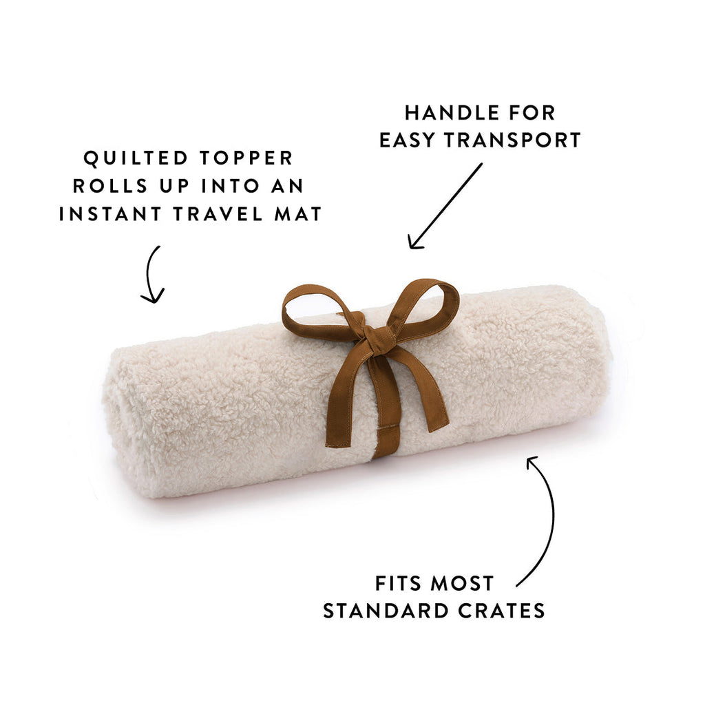 Ivory Recycled Sherpa Bolster Dog Bed
