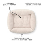 Ivory Recycled Sherpa Bolster Dog Bed