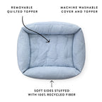 Lake Blue Stripe Bolster Dog Bed