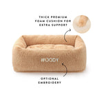 Latte Recycled Sherpa Bolster Dog Bed