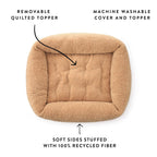 Latte Recycled Sherpa Bolster Dog Bed