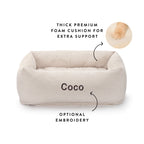 Mushroom Brown Stripe Bolster Dog Bed