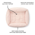 Blush Pink Gingham Bolster Dog Bed