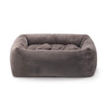 Smoky Gray Recycled Faux Fur Bolster Dog Bed