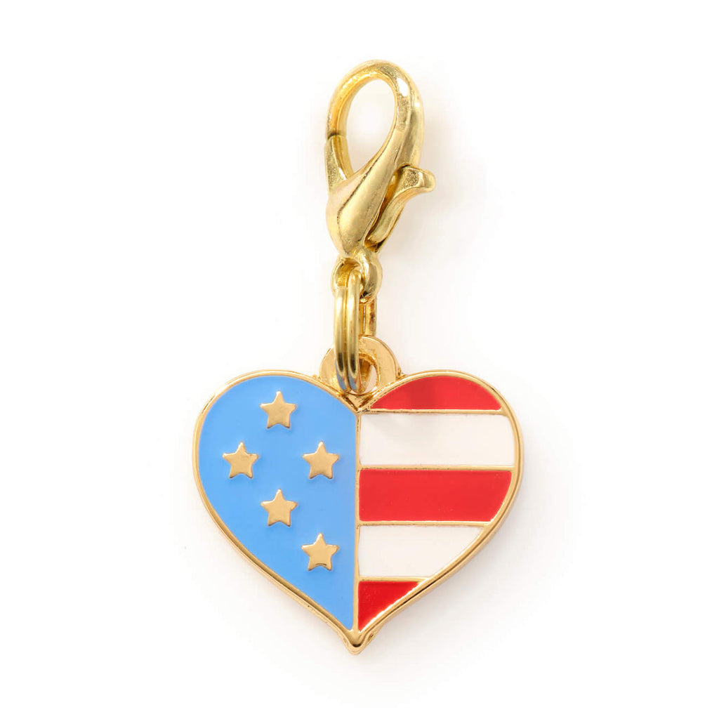 I Heart America Collar Charm