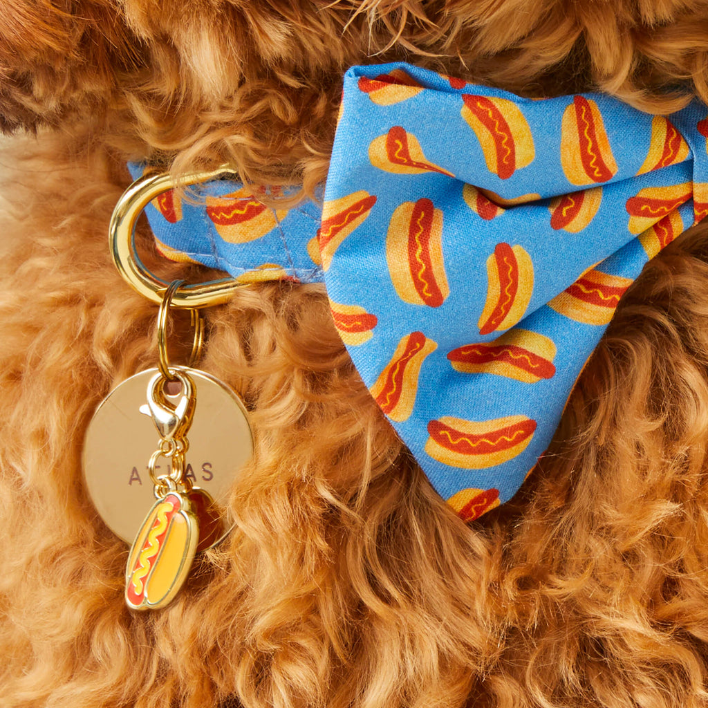 Hot Dog Collar Charm