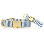 Lake Blue Stripe Dog Collar