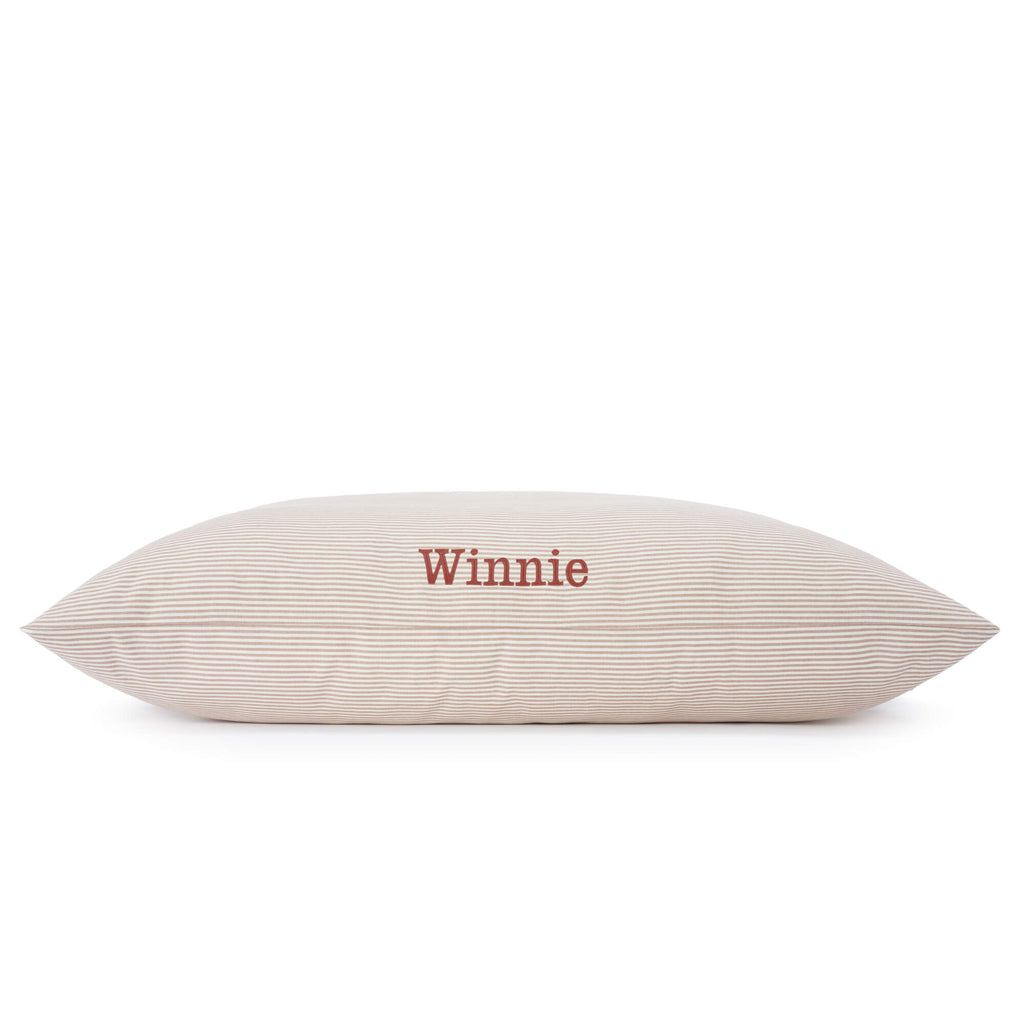 Mushroom Brown Stripe Dog Bed