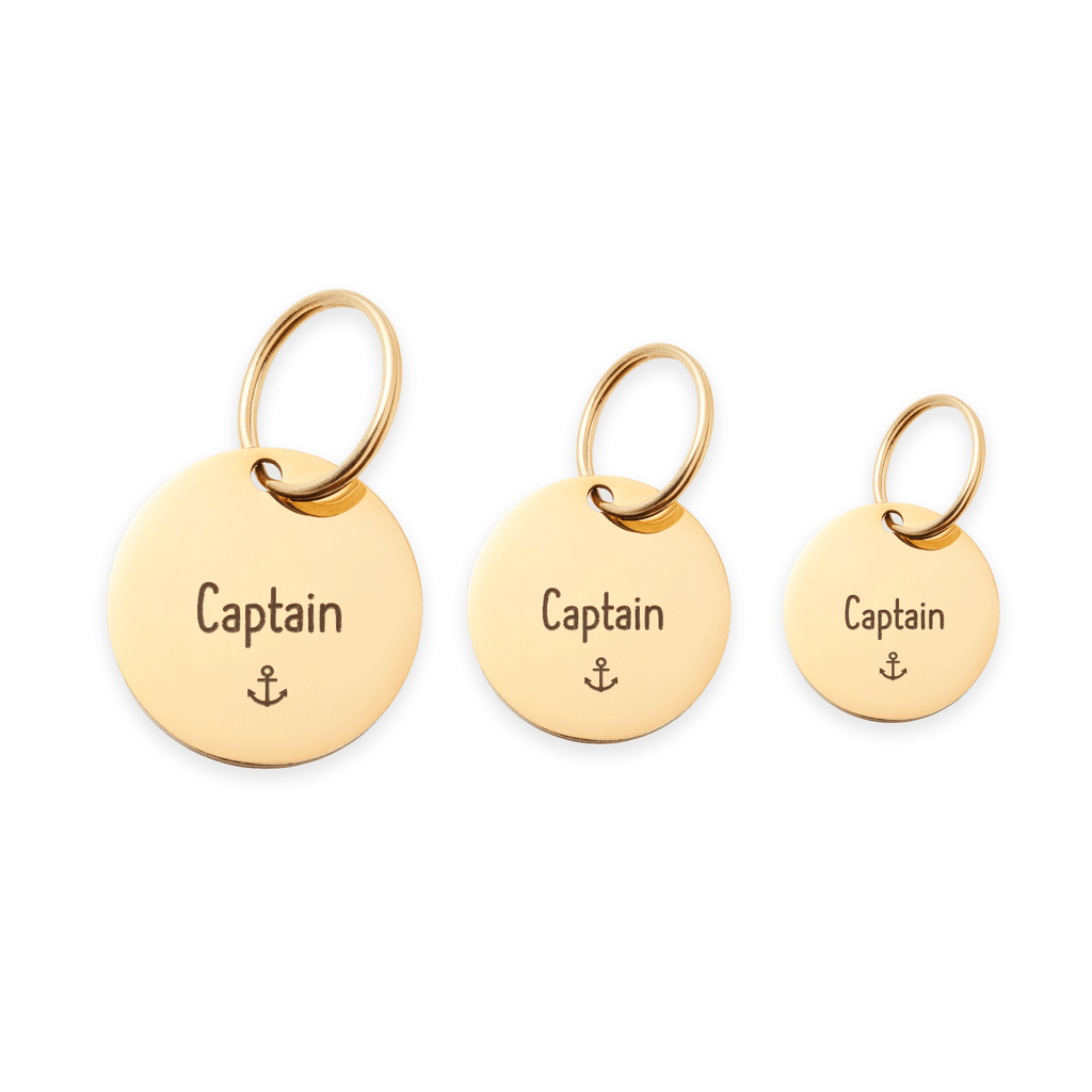 Circle Pet ID Tag: Anchor Icon