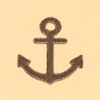 Circle Pet ID Tag: Anchor Icon