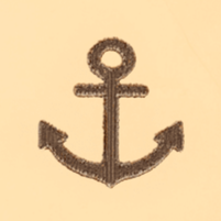 Circle Pet ID Tag: Anchor Icon